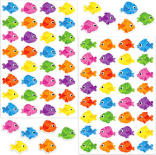 24 Sheets Fish Stickers for Kids, 768 PCS Colorful under the Sea Stickers Self A