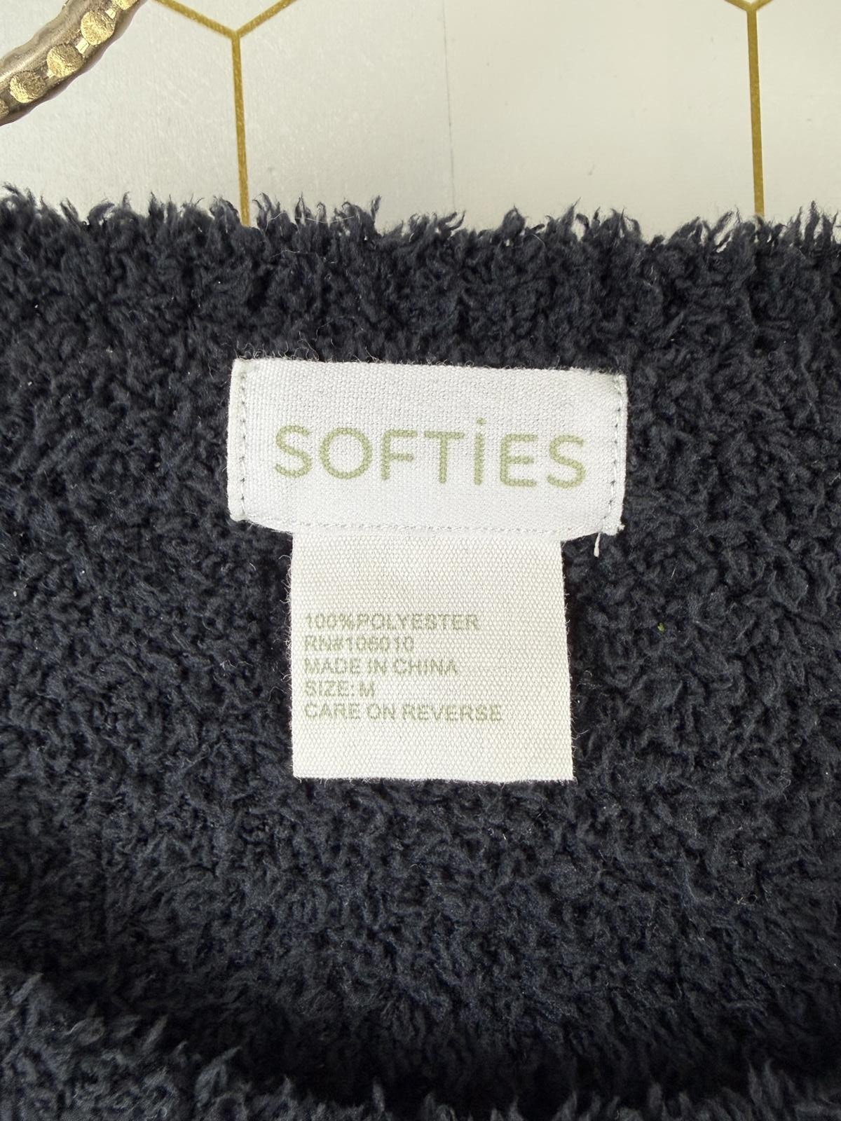 Softies Black Crew Neck Solid Marshmallow Loungew… - image 5