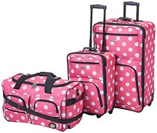 Rockland Vara Softside 3 Piece Upright Luggage Set 20in 22in 28in