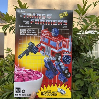 SDCC 2026 Comic Con HASBRO Transformers Optimus Prime Jazz Cereal Box IN HAND