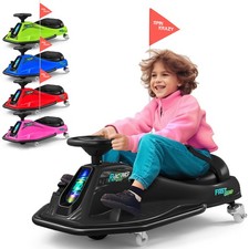 24V Kids Ride On Cart Electric Drifting Go Kart 360  Black,Pink,Blue,Red,Green 