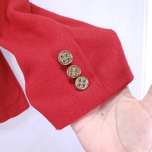 J. Celeste Ltd. Red 100% Wool Formal Suit Jacket Blazer Size 10 - Picture 12 of 22