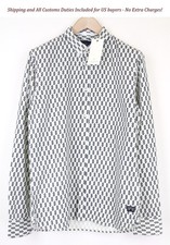 SCOTCH  SODA Ams Couture Men's Shirt L Blue White Patterned Cotton Dress