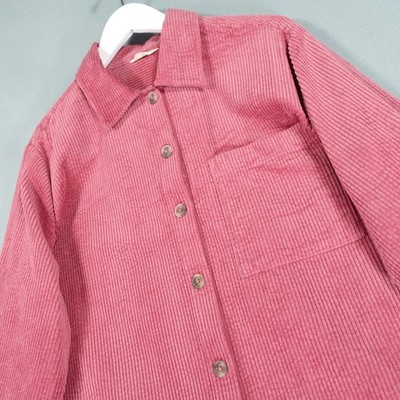 Hush Corduroy Shirt Womens 10 Pink Cotton Long Sleeve Button Up Overshirt Chore