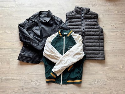 3er Jacken Set: Zara Varsity, Weste & AC Luxury Lederjacke   Größe M & S