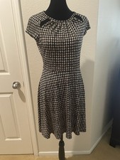 Michael Kors Women's A-line  Dress Black/White Weave, Petite Size 4P