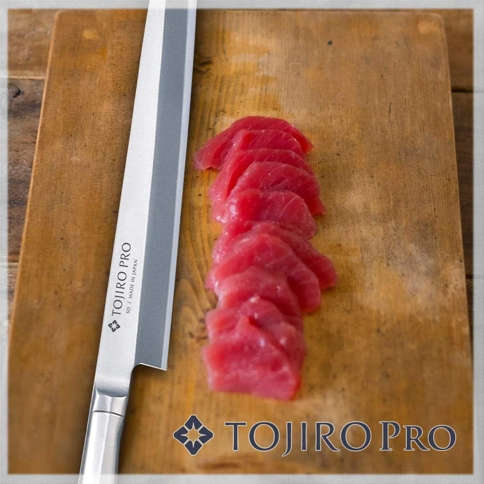 Cuchillo de sushi Tojiro Pro Yanagiba 240 mm F-622 Sashimi todo acero inoxidable JAPÓN Foto 2 de 4