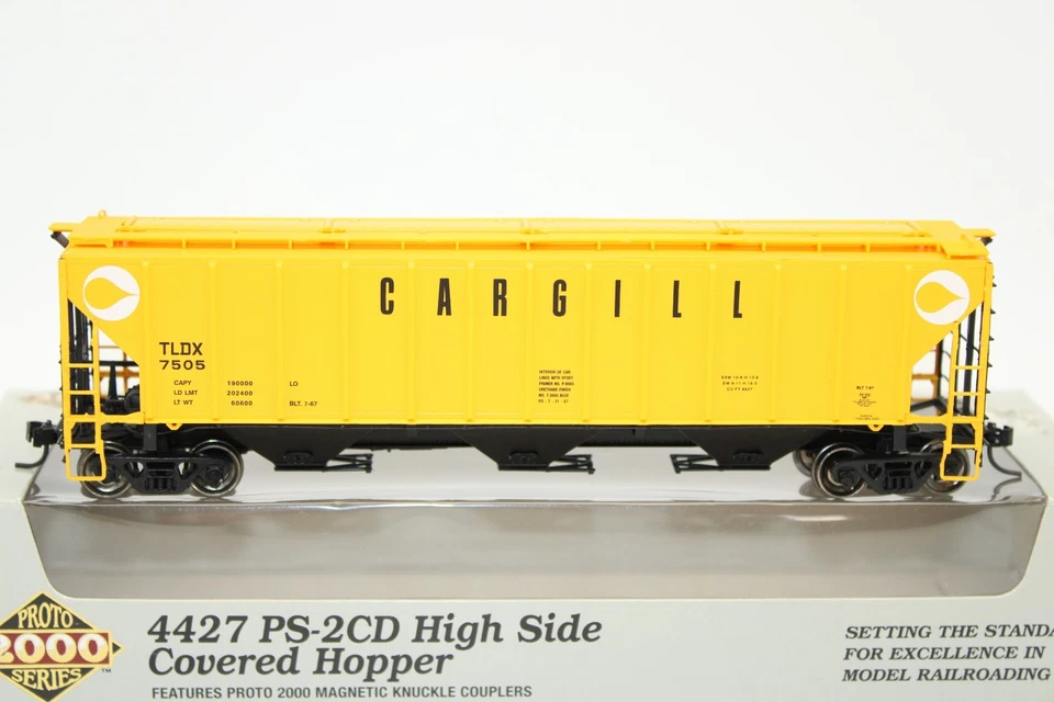 Proto HO Scale TLDX Cargill 4427 PS2CD High Side Covered Grain Hopper Car LN OB - Image 2 of 4