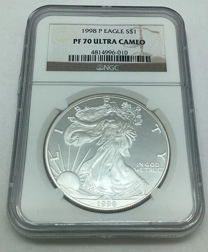 1998-P American Silver Eagle NGC PF70 Ultra Cameo