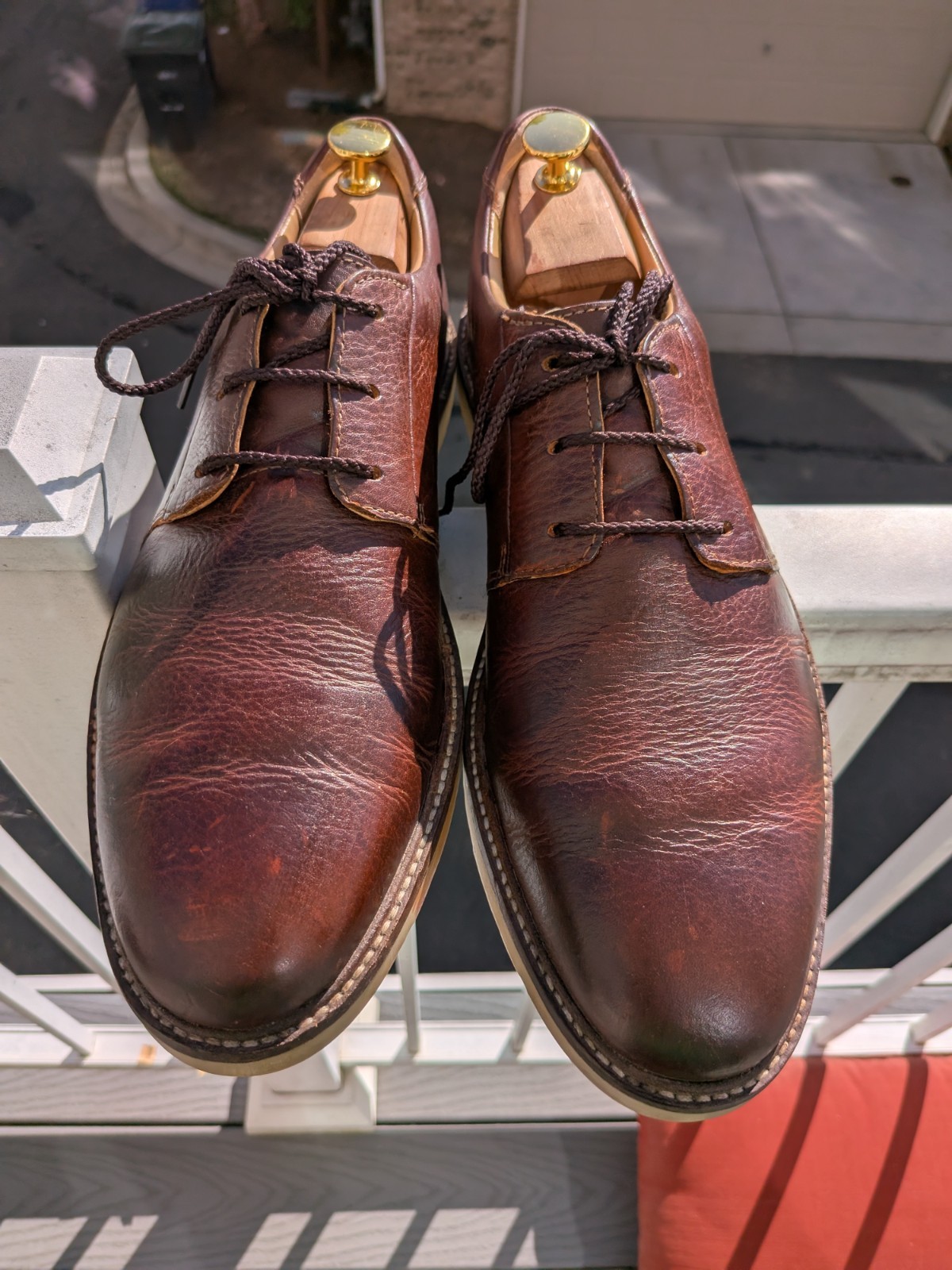 Clarks Brown Derby Shoes collection soft cushion mens shoes Size 10.5