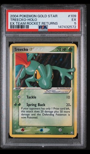 2004 Pokemon Gold Star Ex Team Rocket Returns #109 Treecko Holo PSA 5 EX