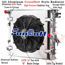 3 Row Aluminum Radiator+Shroud Fan For 2007-2018 Jeep Wrangler JK 3.6L 3.8L V6