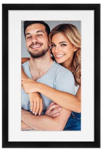 9x13 Frame Black With White Picture Mat For 9x13 Photo - Black 11x15 Frame To Di - Picture 2 of 9