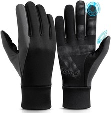 OZERO Winter Touchscreen Gloves for Men: Warm Running Large, Black-gray