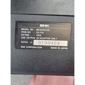 SNK Neo Geo CD Front Loader Console Black CD-T01 Japan Import with Cables AC