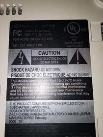 Sega Dreamcast HKT-3020 Console Only No Controllers Tested and Working