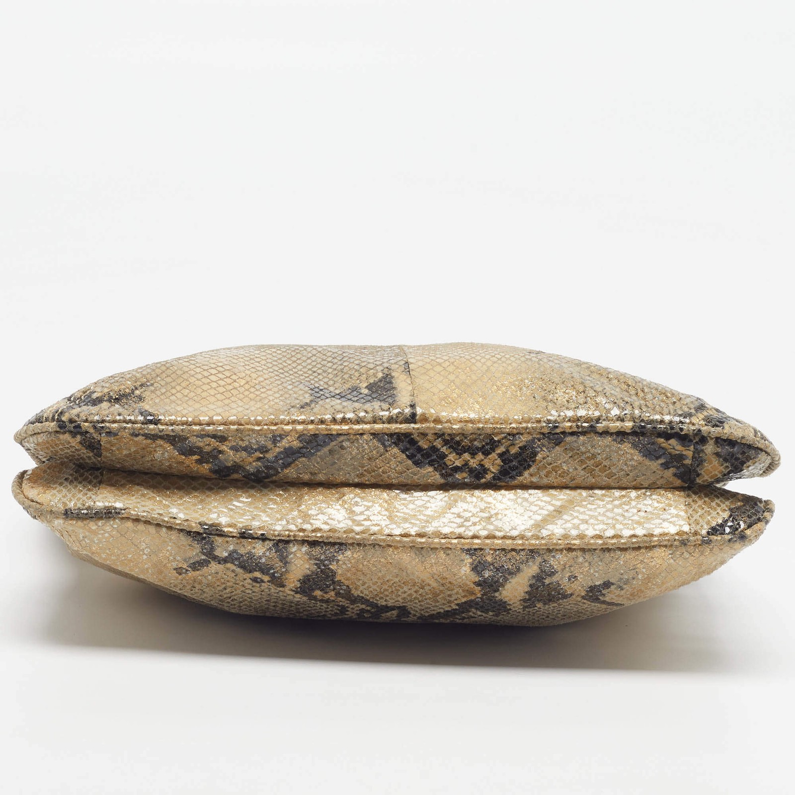 DKNY Beige Python Embossed Suede Chain Shoulder B… - image 6