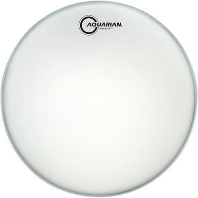Aquarian Focus-X White Texture Coated Single Ply Drumhead w/ Focus-X Ring 14''