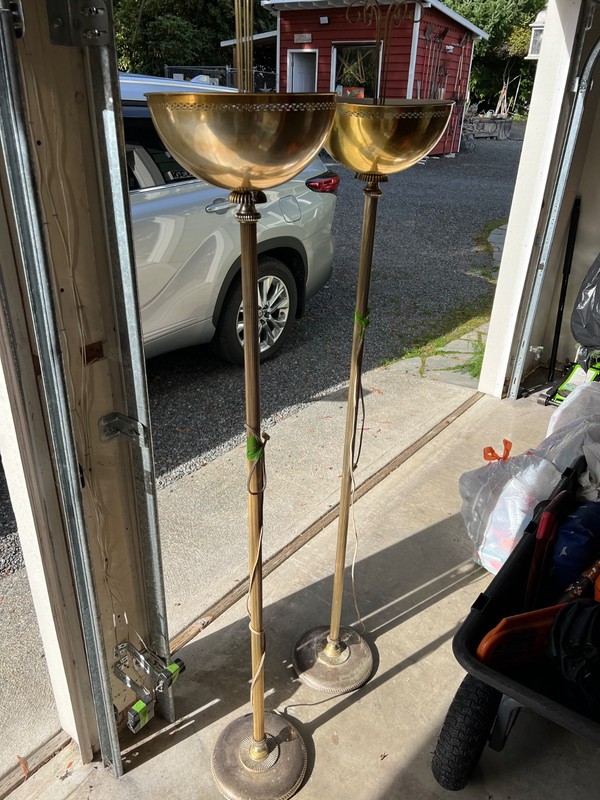 Vintage waterfall floor lamps,PAIR,3-way lighting works great,local pickup only