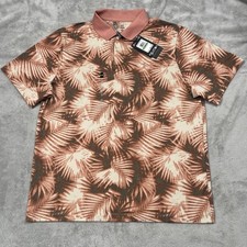 NWT Under Armour Matchplay Polo Mens L Printed Floral Canyon Pink Golf S/S Shirt