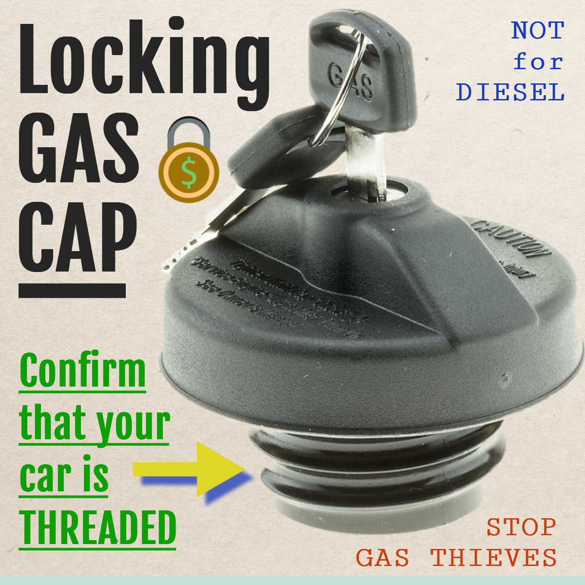 Fuel Tank Cap - Compatible with 2011 - 2014 Ford Edge 2012 2013