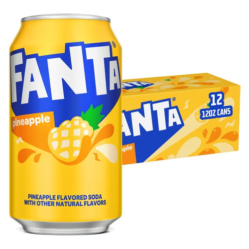 Fanta Pineapple Soda Pop Fridge Pack Cans (12 fl oz 12 Pack) FREE SHIPPING