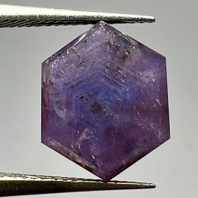 6.40ct Natural Fluorescent Pink Sapphire Hexagon on Slice   Badakhshan