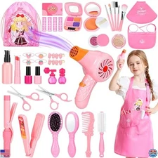 Ultimate Hair Salon Playset - 39-Piece Makeup & Hair Styling Kit for Ages 3-9