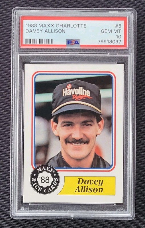 1988 Maxx Charlotte Davey Allison NASCAR Rookie Card #5 Graded PSA 10 GEM MINT
