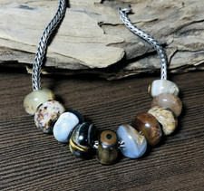 10 Pcs. Natural Multi Gemstone 5MM Big Hole Beads Large Hole Beads 14x8mm Beads