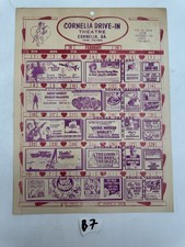 Cornelia Drive-In Theatre February 1970 Calendar Movie Schedule Handbill Georgia
