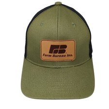 Farm Bureau Ins Patch Snapback Trucker Hat Green One Size Mesh Back