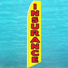 INSURANCE FLUTTER FLAG Feather Swooper Vertical Banner Advertising Sign