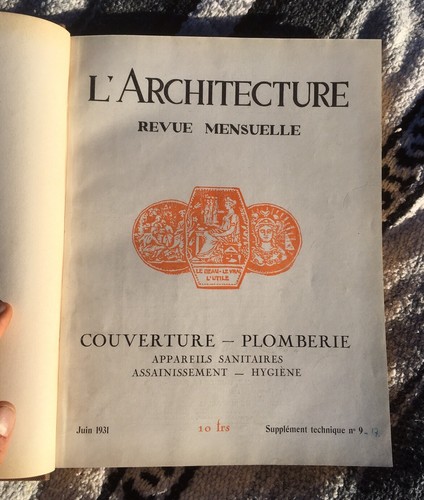 Rare French Architecture L’Architecture revue mensuelle Illustrated HC Book 1931 - Picture 1 of 11