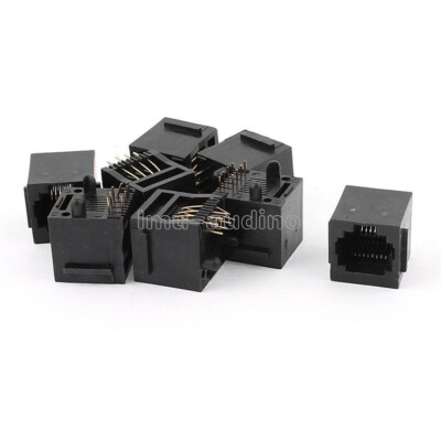 10PCS8P8C RJ45 Jack Modules PCB Mount Network Internet Connectors Module Black