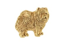 Chow Chow - Vergoldete Brosche, eleganter Hundeschmuck, einzigartige Brosche der
