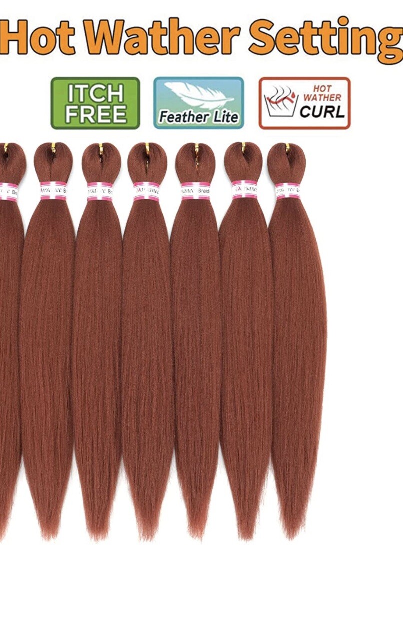 Pre Stretched Braiding Hair 5 Packs 20 Inch Copper Red Synthetic #350 | eBay