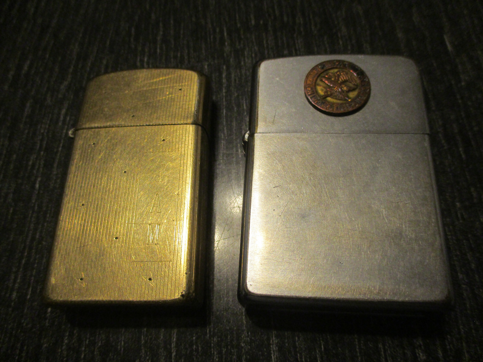 Lot 2 Vintage Engraved JAM Stars 10K Gold Filled & NRA Zippo Cigarette