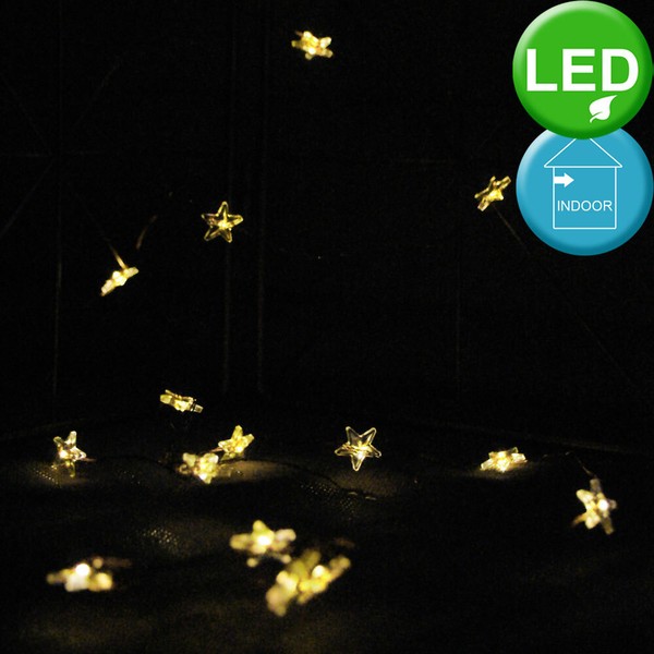 Draht Lichter Kette 20 Led Sterne Innenraum Wohn Ess Zimmer Weihnachten Deko-image