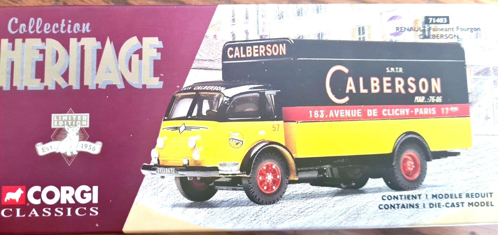 Renault fainéant CALBERSON CORGI Héritage 71403 camion miniature collection 1/50