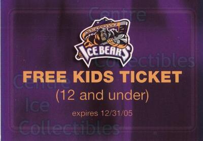 2004-05 Knoxville Ice Bears #6 Sponsor Card