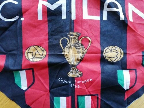 Foulard AC MILAN football vintage COPPA CAMPIONI 1963 NO bandiera flag  maglia | eBay