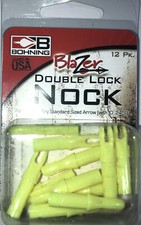 Bohning 1003NY Neon Yellow Blazer Double Lock Nock 12 PK-NEW-SHIPS SAME BUS DAY