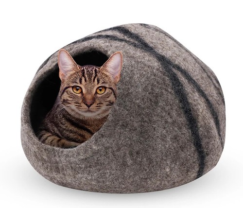 Cueva de lana para gatos / cama para gatos / casa cálida para gatos / lana natural fieltro a mano para gatos - Imagen 14 de 16