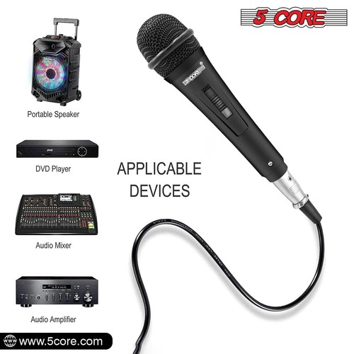 5Core XLR Microphone Dynamic Mic Karaoke Singing Studio Mics Handheld Microfono - Picture 6 of 10