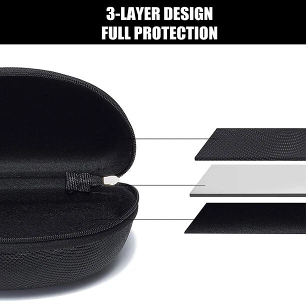 1-3 piezas Estuche para gafas Caja Gafas de sol Protector Cremallera dura Clip para cinturón Portátil Foto 3 de 4