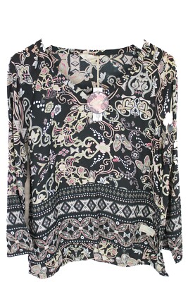 ODD MOLLY Odyssey Bluse Damen Klein Langärmlig V-Ausschnitt Muster