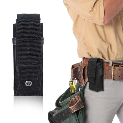 Porte Lampe Tactique Nylon 17x4,5cm – Étui Molle, Anti-Choc, Pour Ceinture/Sac à Dos