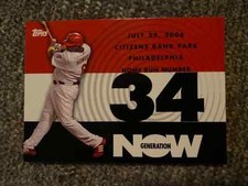 2007 Topps Generation Now Insert #GN34 Phillies Ryan Howard Baseball Card