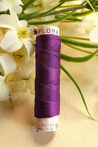 1279BTER/ Superb Pure Natural Silk Thread Spool Flora Zwicky Green Violet N°504